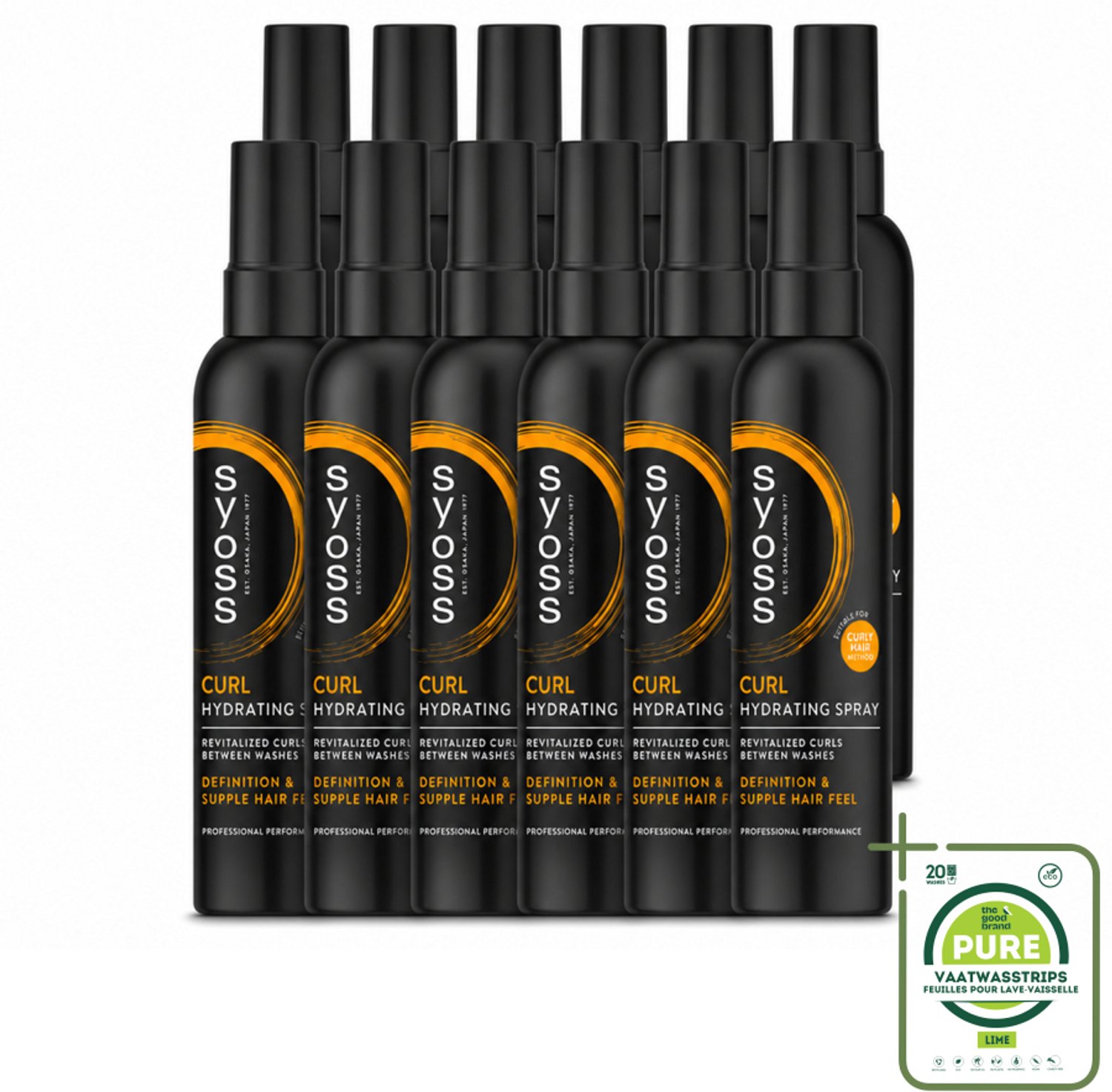12 x Syoss - Curls - Haarspray - Veerkrachtige Krullen - 150 ml - Grootverpakking - Vaatwasstrips - Krullen Stylen - Krullen Fixeren - Krullen Verzorgen - Pluisvrije Krullen - Krullen Hydrateren