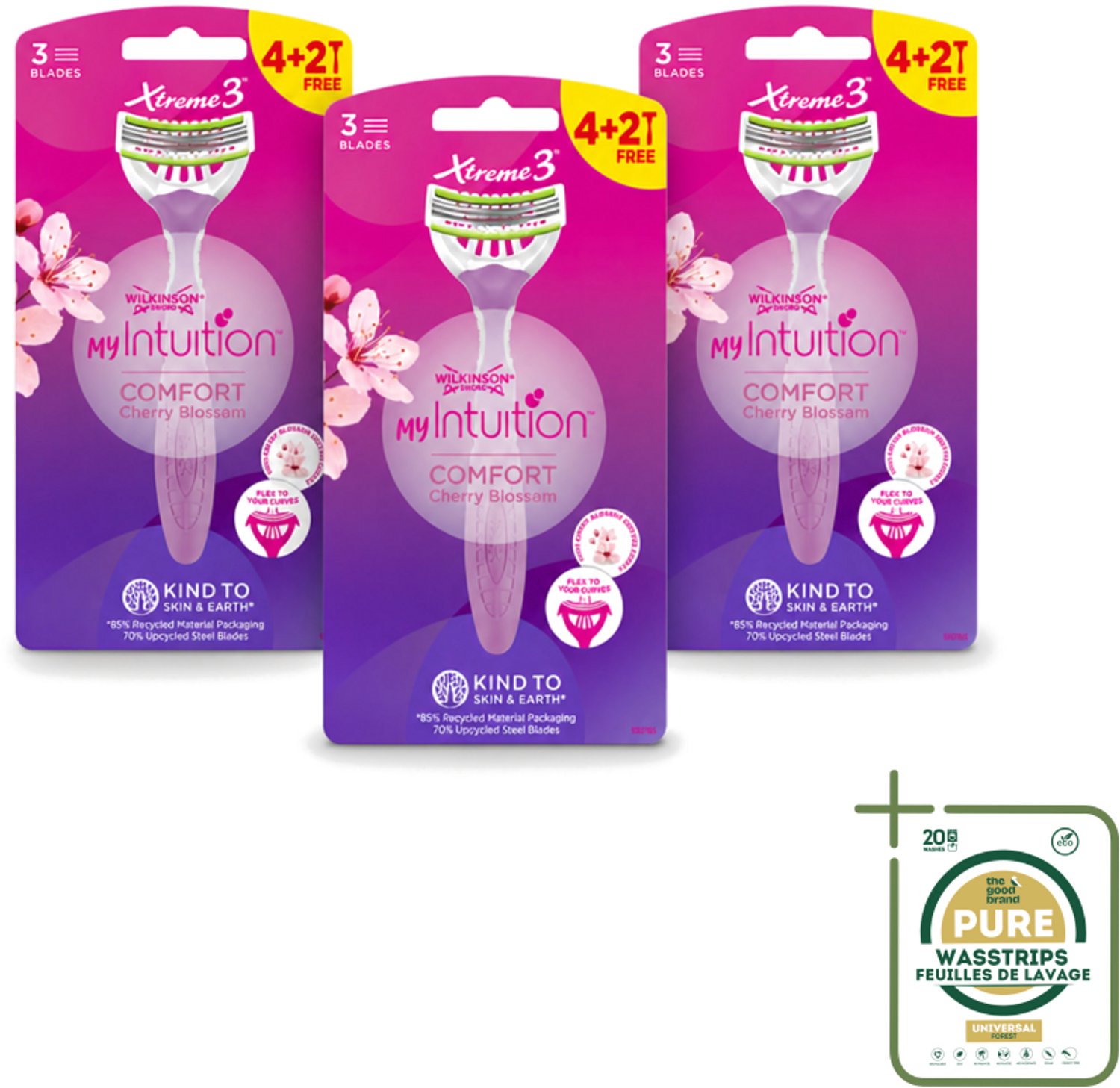 3 x Wilkinson - Wegwerpscheermesjes - Xtreme 3 My Intuition - Comfortabel - 6 mesjes - Wegwerpscheermesjes - Scheermesjes Vrouw - Comfortabele Scheerbeurt - Huidverzorging - Gevoelige Huid