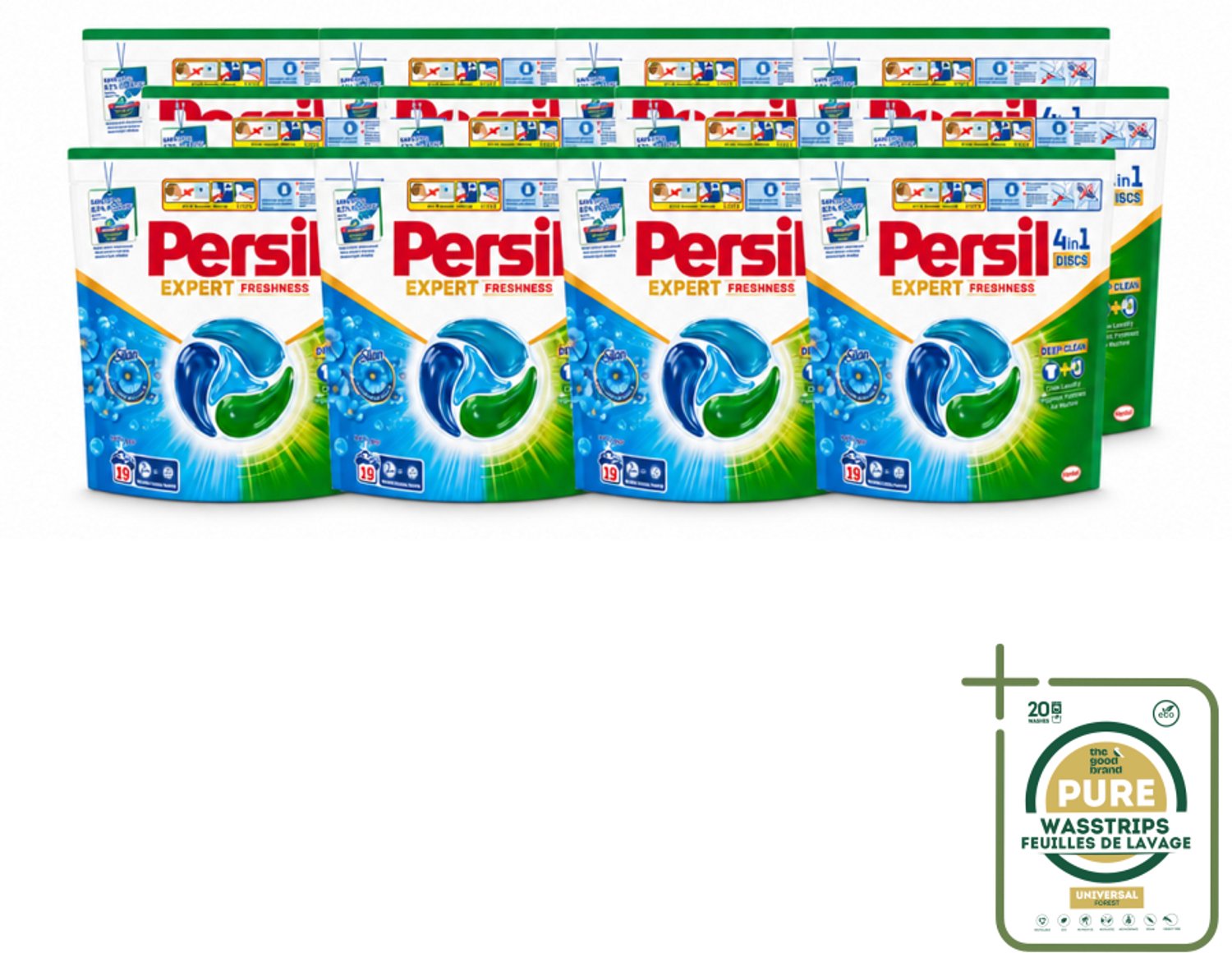 12 x Persil - Wasmiddel - Wasmiddelcapsules Freshness by Silan - Langdurige Frisheid - 19 wasbeurten - Wasstrips - Wasmiddelcapsules - Frisheid - Diepe Reiniging - Wasmachine - Wasmiddel