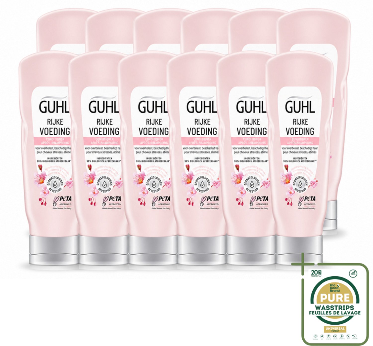 12 x Guhl - Conditioner - Rijke Voeding - 200 ml - Wasstrips - Voeding Haar - Herstel Haar - Monoi-olie - Droog Haar - Haarbreuk