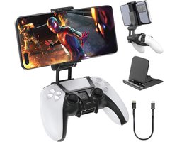PS5 OIVO Controller en mobiele telefoonhouder, clip houder met verstelbare klem voor Sony PlayStation 5