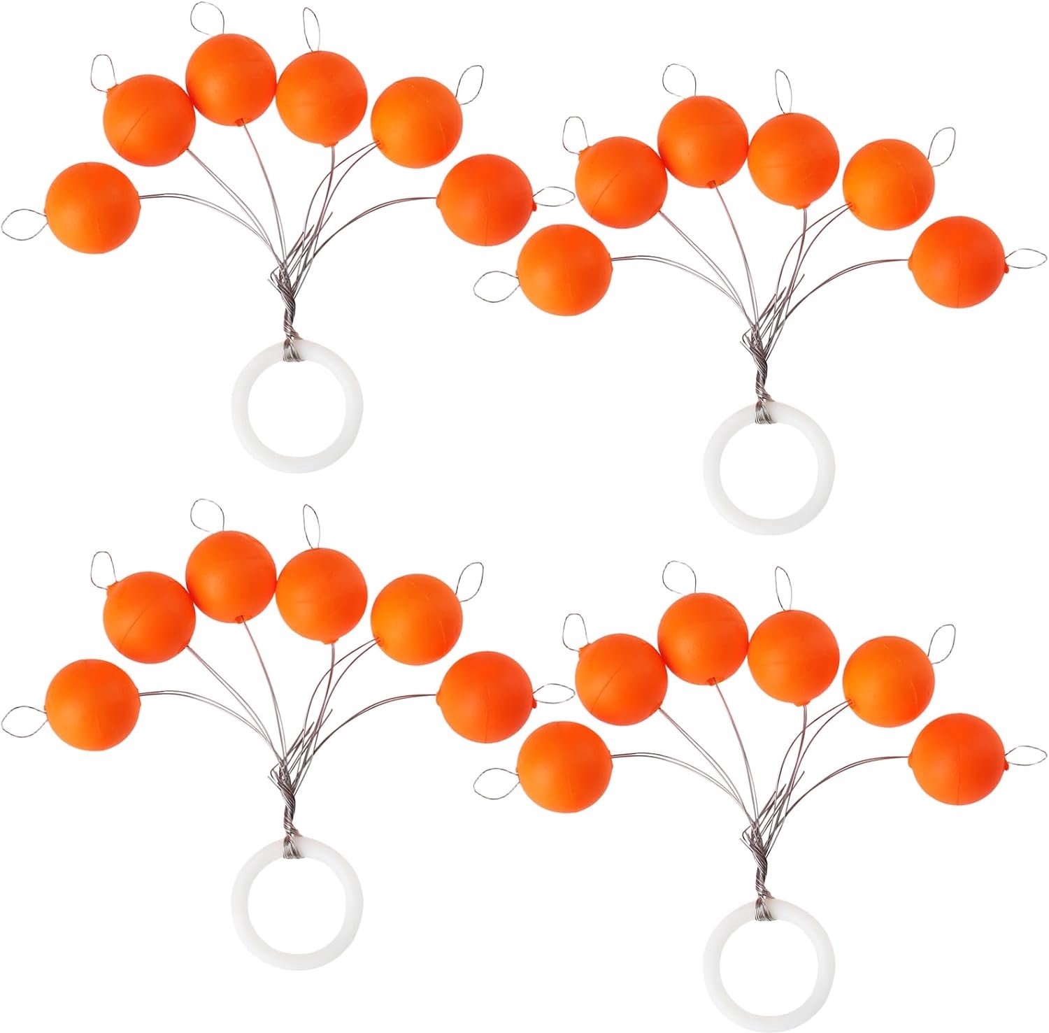 4x Oranje oppervlak Blob drijft, bijtindicator voor vliegvissen ondiep onkruid water