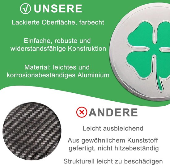 4 stuks 56 mm metalen vierblad naafdoppen stickers — afbeelding 5