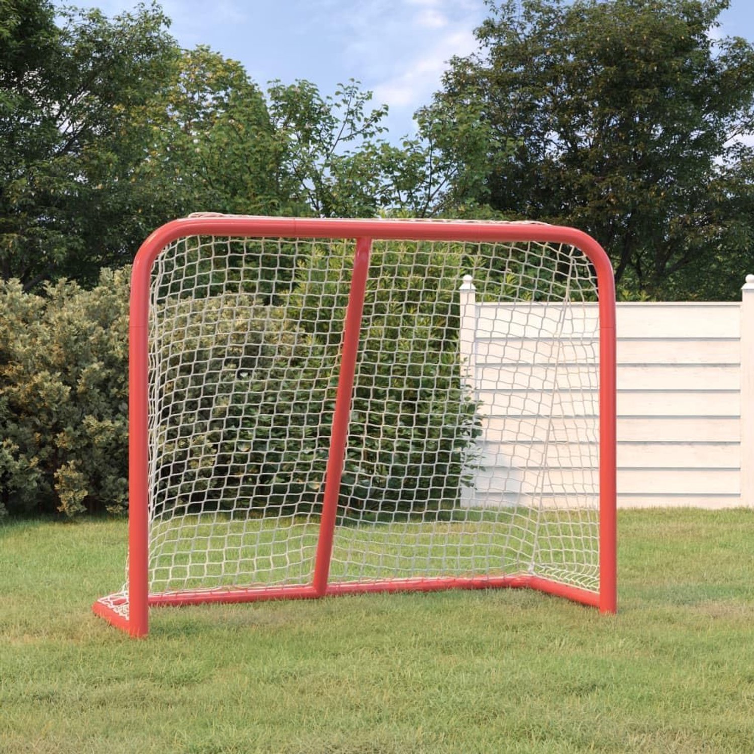IJshockeydoel voor training, 183 x 71 x 122 cm, stabiel stalen doel voor streethockey en lacrosse, weerbestendig doelnet voor de tuin