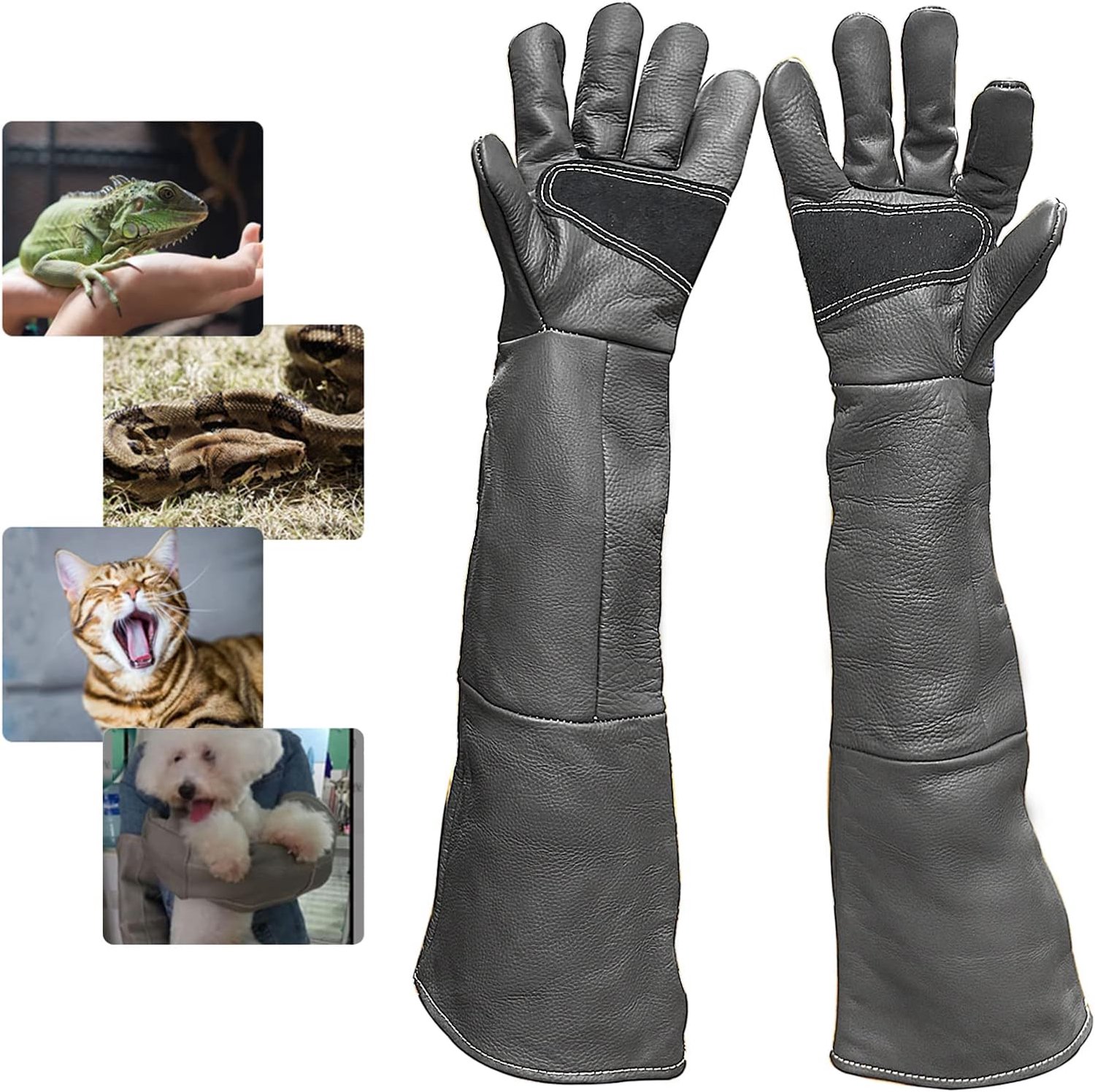 Anti-Bijt Handschoen voor Het Hanteren van Dieren, 60cm Beschermende Handschoenen voor Lassen, Tuinieren, Omgaan met Kat/Hond/Vogel/Slang/Hagedis/Valk/Reptiel - Beetbestendige Werkhandschoenen