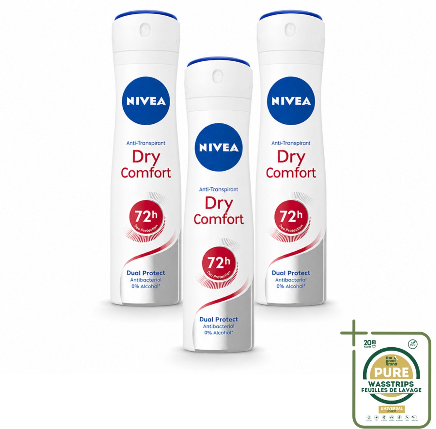 3 x NIVEA - Deodorant Spray - Droog Comfort - Antibacterieel - 150 ml - Deodorant Spray - Anti-Transpirant Spray - Droog Comfort - Geur Neutraliseren - 72 Uur Bescherming