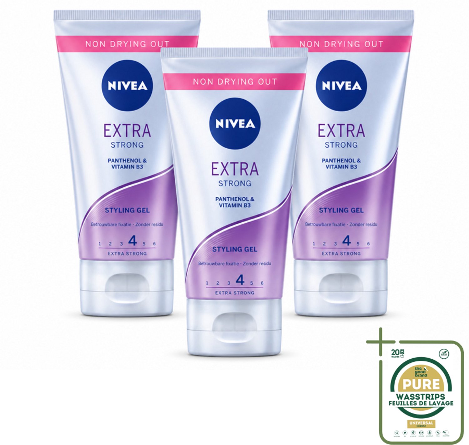 3 x NIVEA - Stylingsgel - Extra Sterk - Betrouwbare Fixatie - 150 ml - Stylinggel - Haarfixatie - Haarvoeding - Haarbescherming - Gezond Haar
