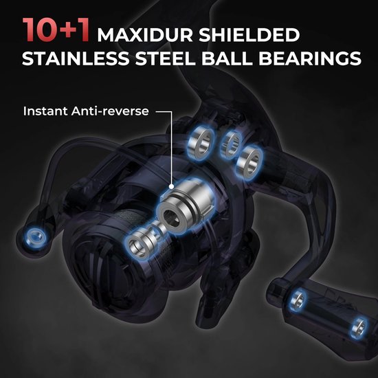 Tremeo Deluxe Vismolen - 1000 - Krachtige Spinmolen - 10+1 kogellagers - Aluminium spoel - RVS hoodas - Vis molen - Hengel — afbeelding 3
