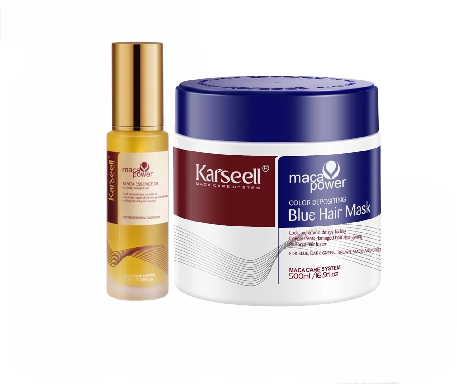 Karseell Blauw Haarmasker + Arganolie Haarserum Set