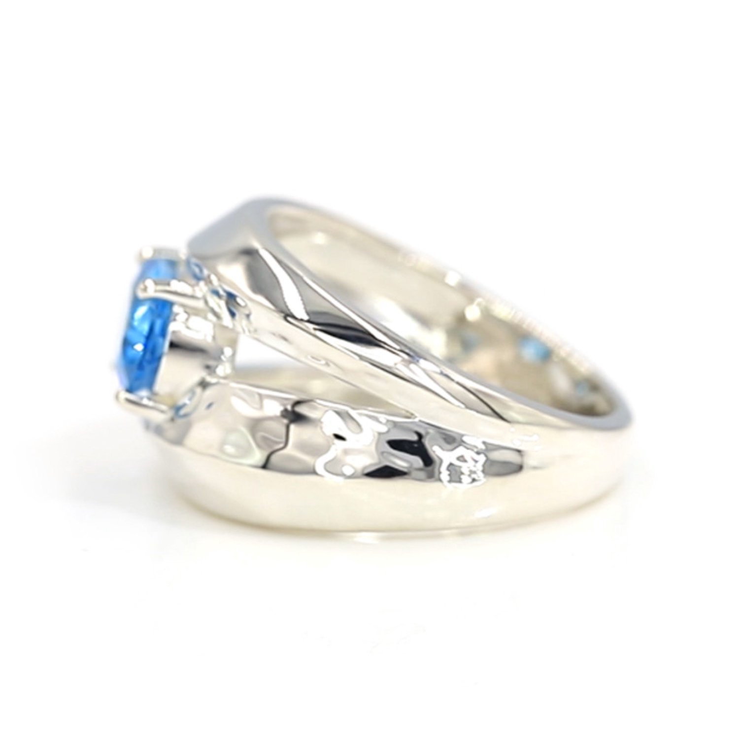 Cavill - 925 Sterling Zilver Ring - 1,173 ct Ovale Blauwe Marambaia Topaas - Palladium Afwerking - Moderne Sieraden Dames