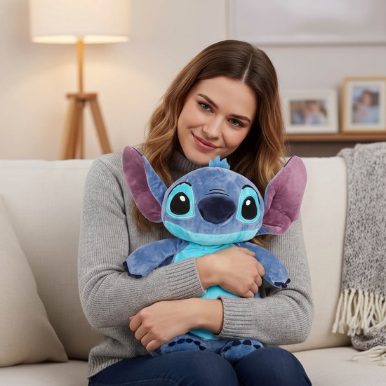 DISNEY Stitch Rubberen kruik met ZACHTE pluche hoes, GROOT! waterwarmer in hoes, Knuffel 750 ml — afbeelding 2
