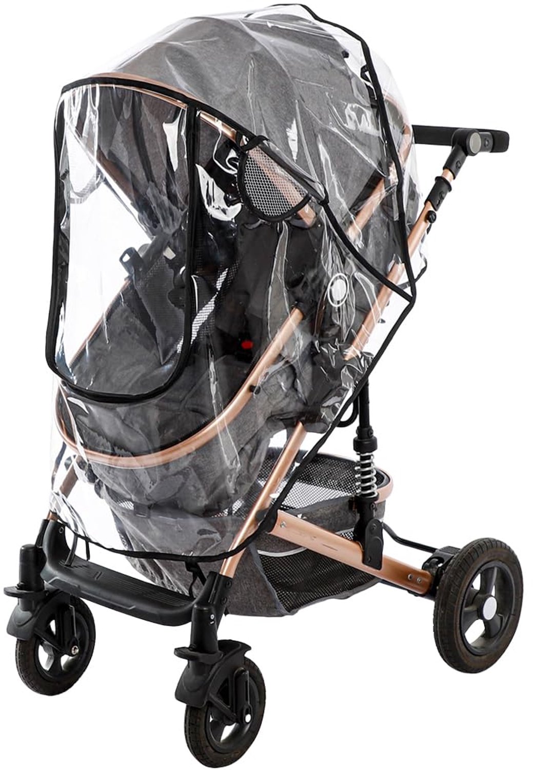 Famanu - Regenhoes voor kinderwagen - Bescherming tegen regen en wind - Ademend en waterdicht EVA-materiaal - Transparant 1 stuk