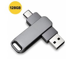 USB Stick 128 GB -Stick-USB C en USB A-USB 3.0 -Geschikt voor alle Laptops / Smartphones / Tablets - Plug & Play- USB-C Stick-Universeel