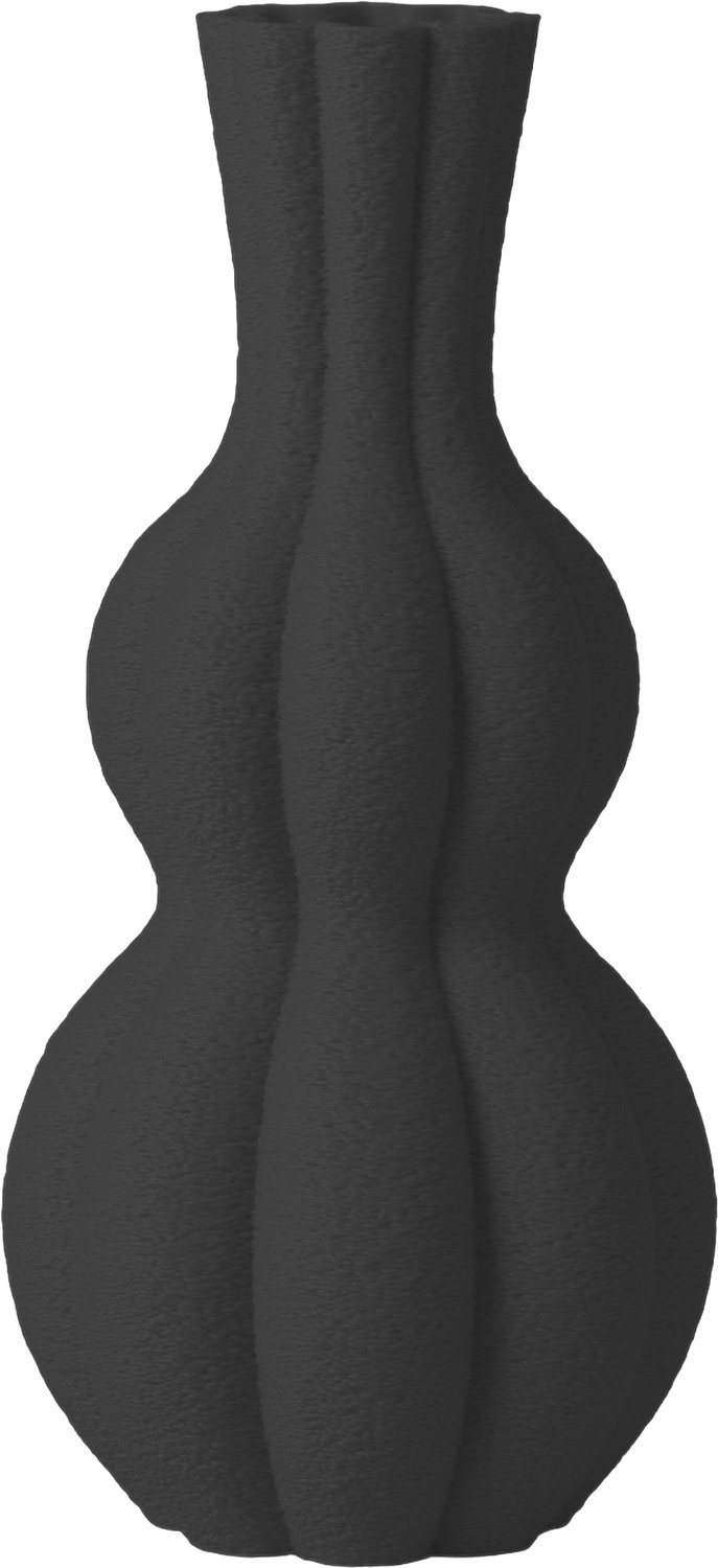 Layvo Ember Vaas - Zwart - 25 cm - droogbloemen vaas - organische vaas - gerecycled plastic