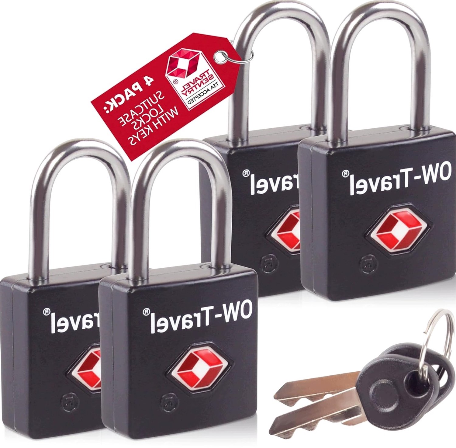 4x Hangslot met Sleutels - Ideaal voor Koffers, Fietsen en Kluisjes