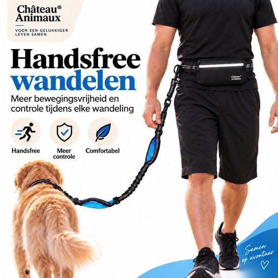Château Animaux® Hondenriem - Looplijn Hond - Heupriem Handsfree – Uitlaatriem