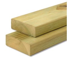 Kanthout - Constructiehoutbalk - Voor tuinontwerp - Gekantrecht en geschaafd - 60x160mm 1.3m - Groen geïmpregneerd