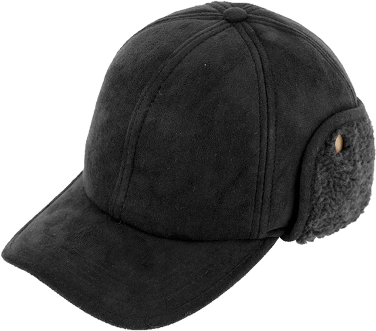 Baseball WinterCap met oorkleppen zwart maat 61