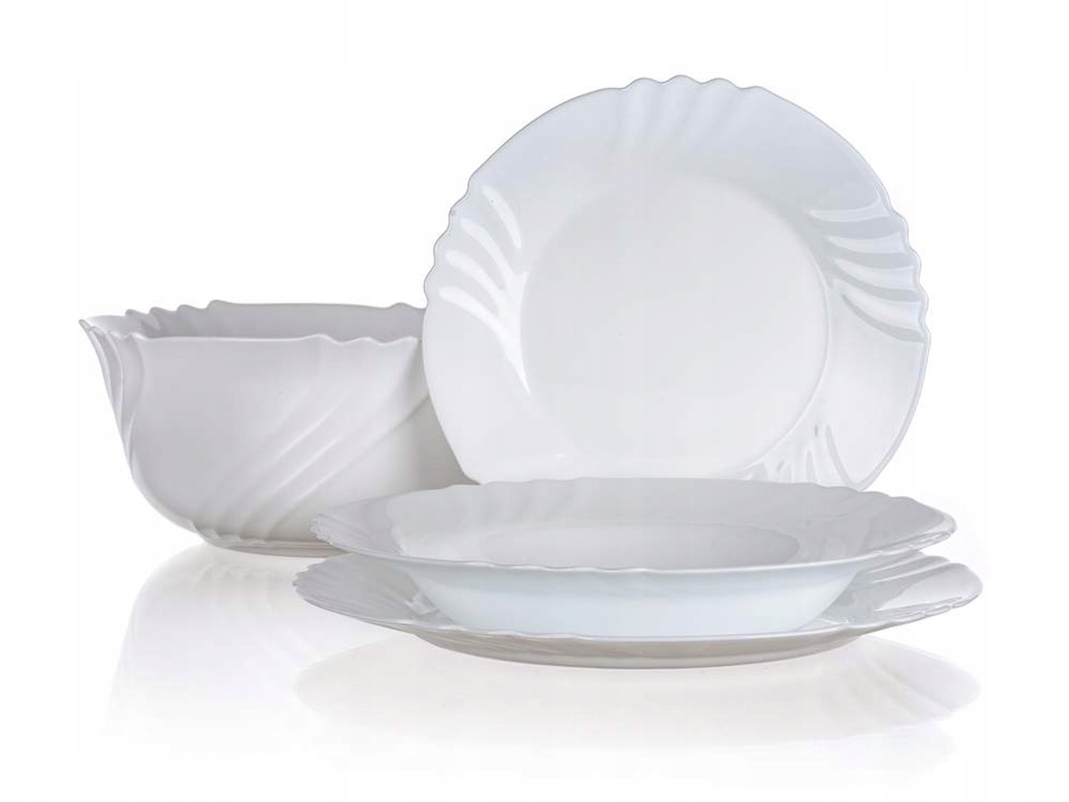 Bormioli Rocco Ebro Diner Servies Set 19 Delen Wit Glas