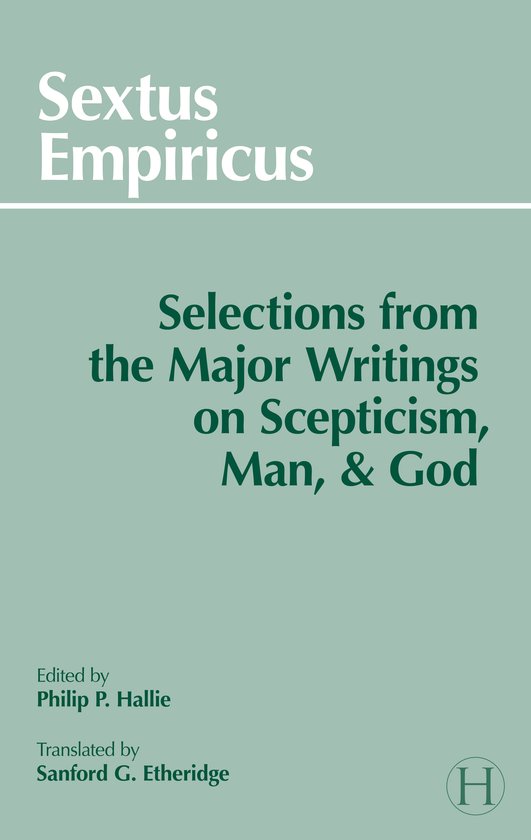 Boekomslag voor 'Sextus Empiricus Selections from the Major Writings on Scepticism, Man, & God'.
