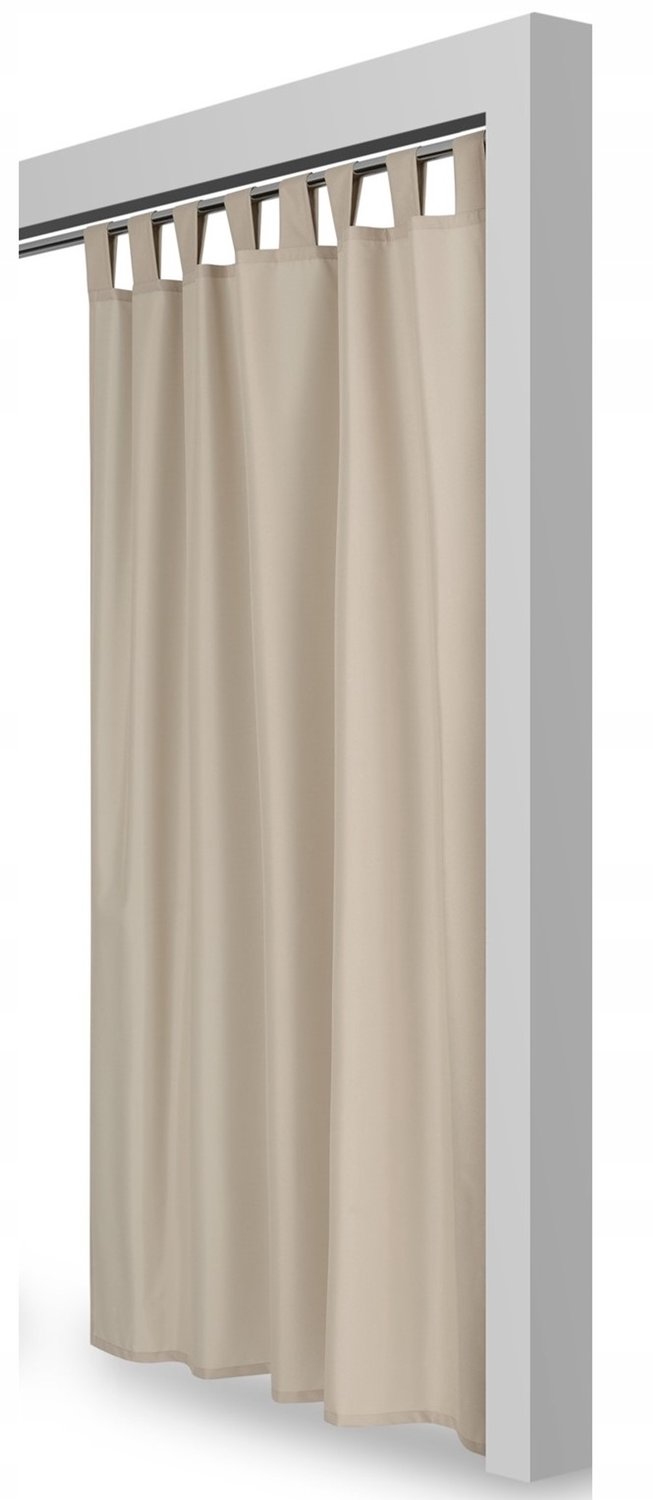 Waterdicht Terrasgordijn Beige 150x220cm met Lusjes - Boho Stijl