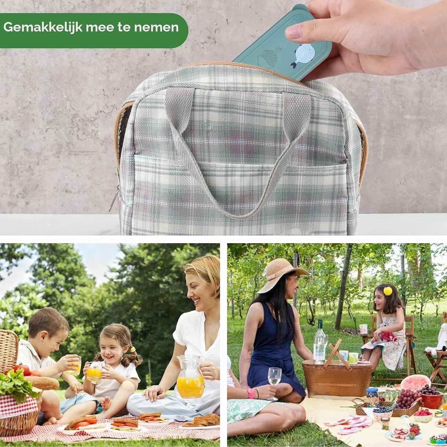 Bestekset met Etui - Blauw en Groen - Kunststof Reisbesteck voor Kamperen en Picknicks