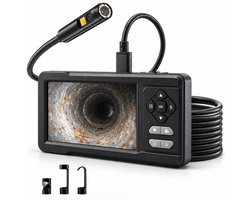 Anaví Industrieel Endoscoop - Inspectiecamera met 5 Inch Scherm - Dual Camera - 5M Kabel - Rioolcamera - IP67 Waterdicht - Instelbare LED