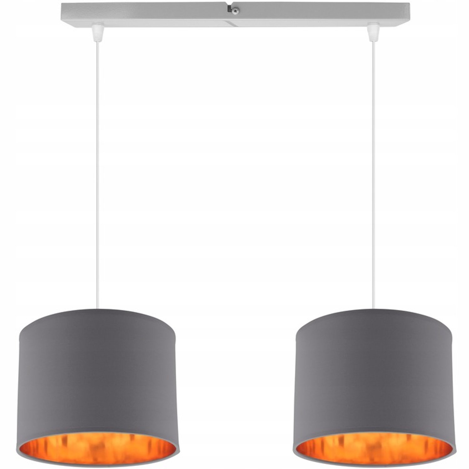 Merkloze Plafondlamp met 2 Lampenkappen - Goudkleurige Accenten