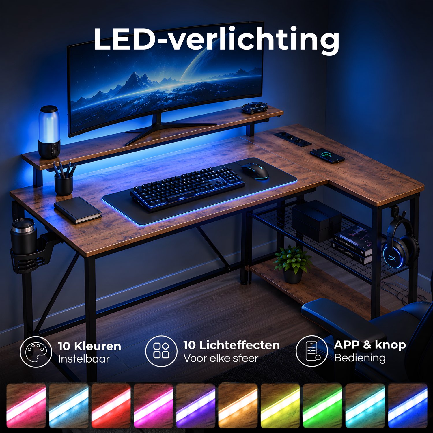 Five Five Stars L-vormig Gamebureau - afbeelding 3