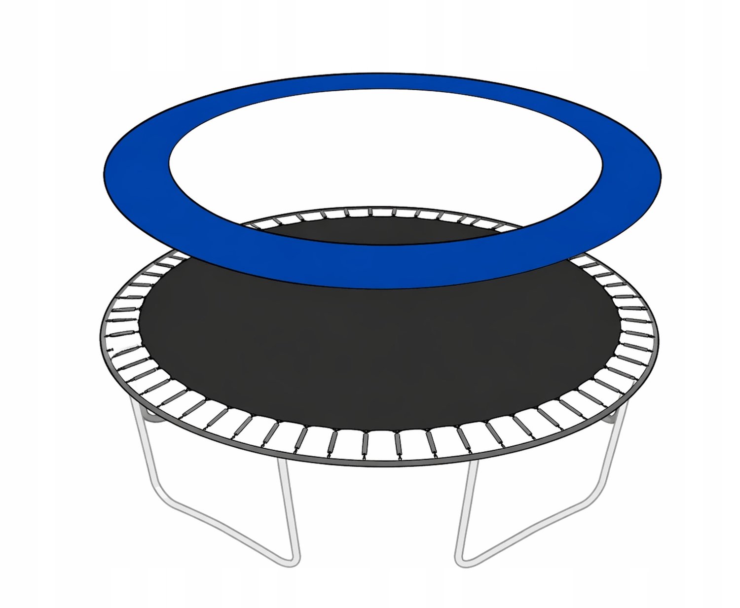 Veilige Trampoline Randkussen Blauw 244-252 cm - Dikke Bescherming