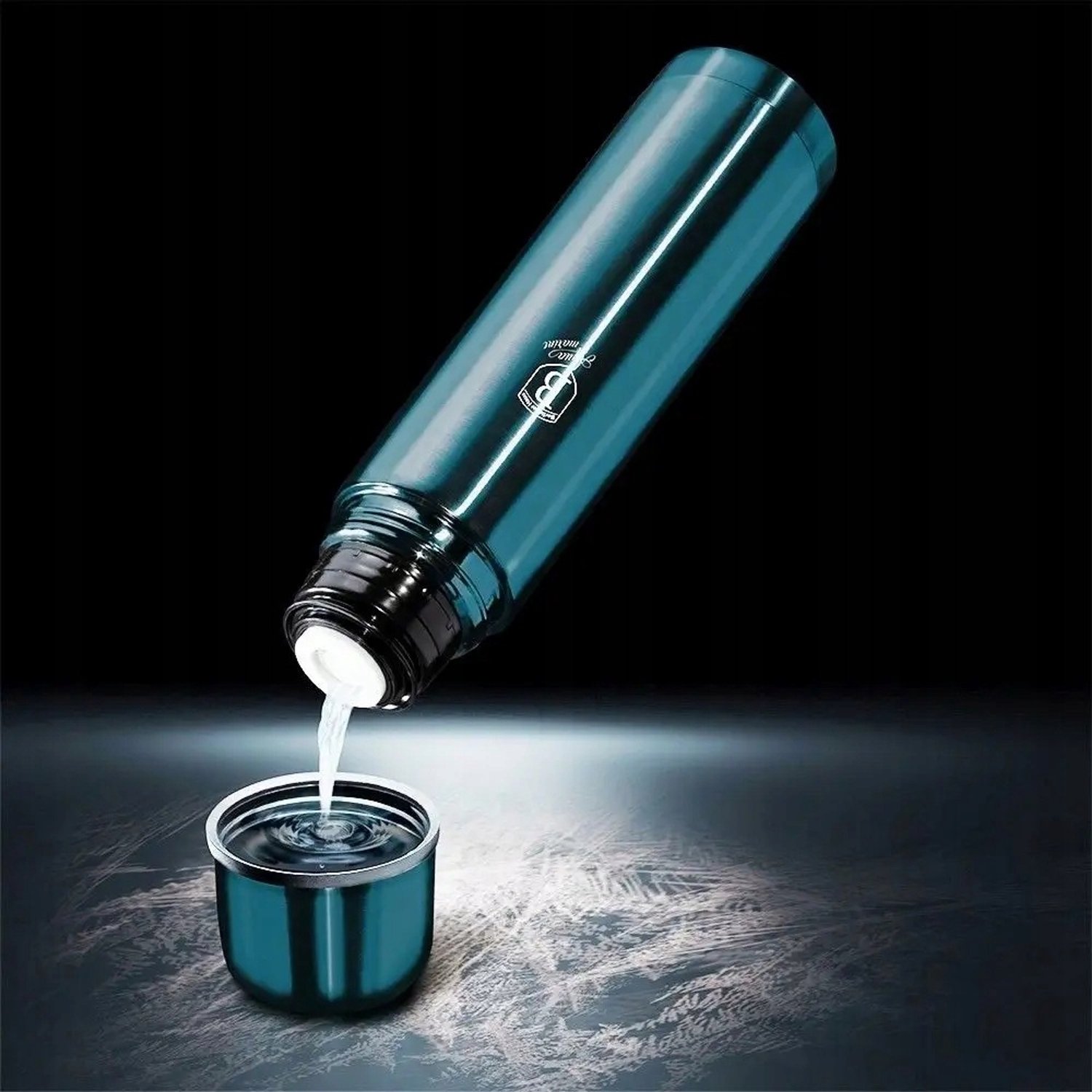 Thermosfles 1L RVS - Aquamarine Blauw - Houdt Warmte tot 6 Uur
