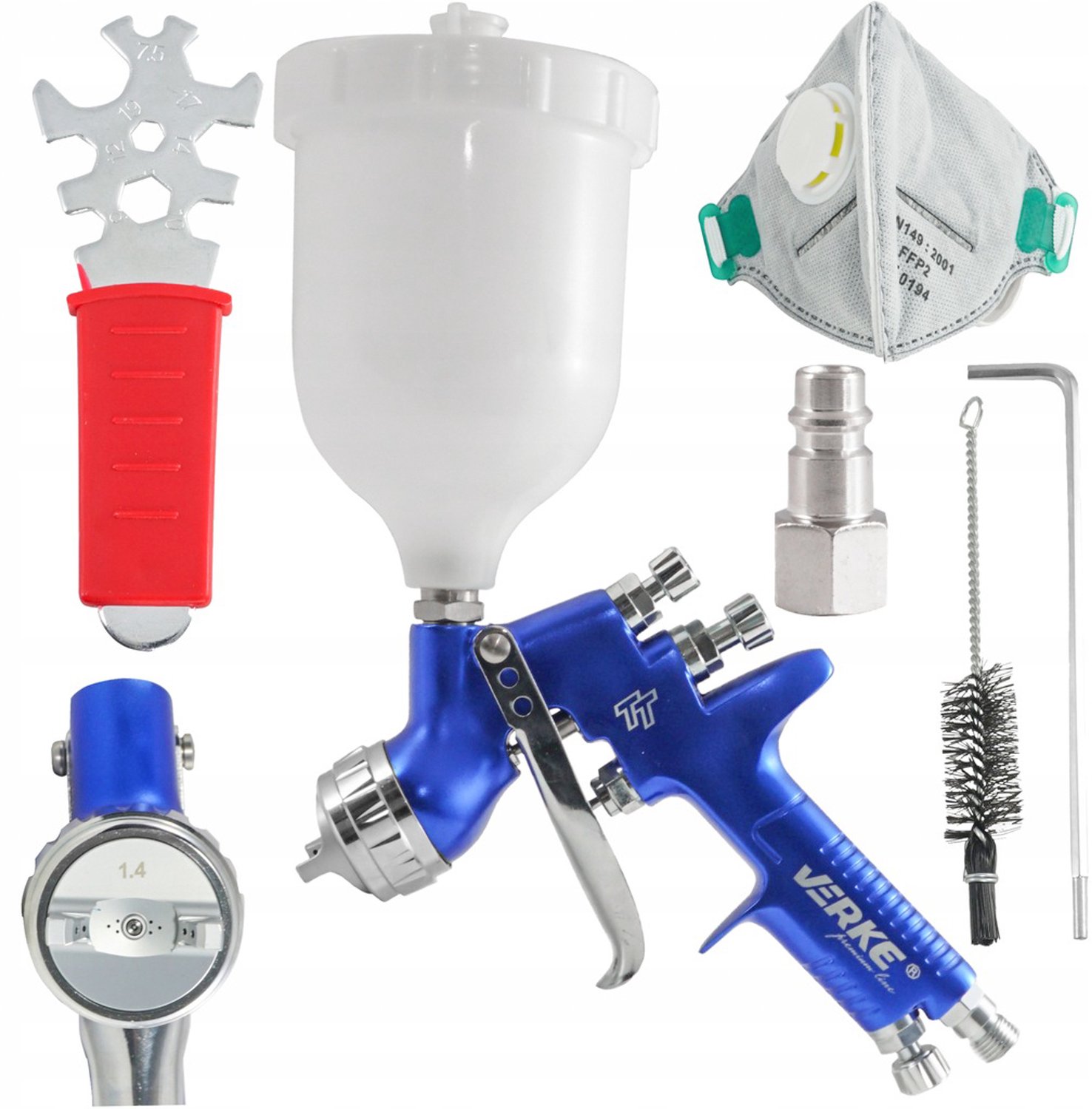 Verke Professionele Verfspuit 1.4mm 600ml HVLP