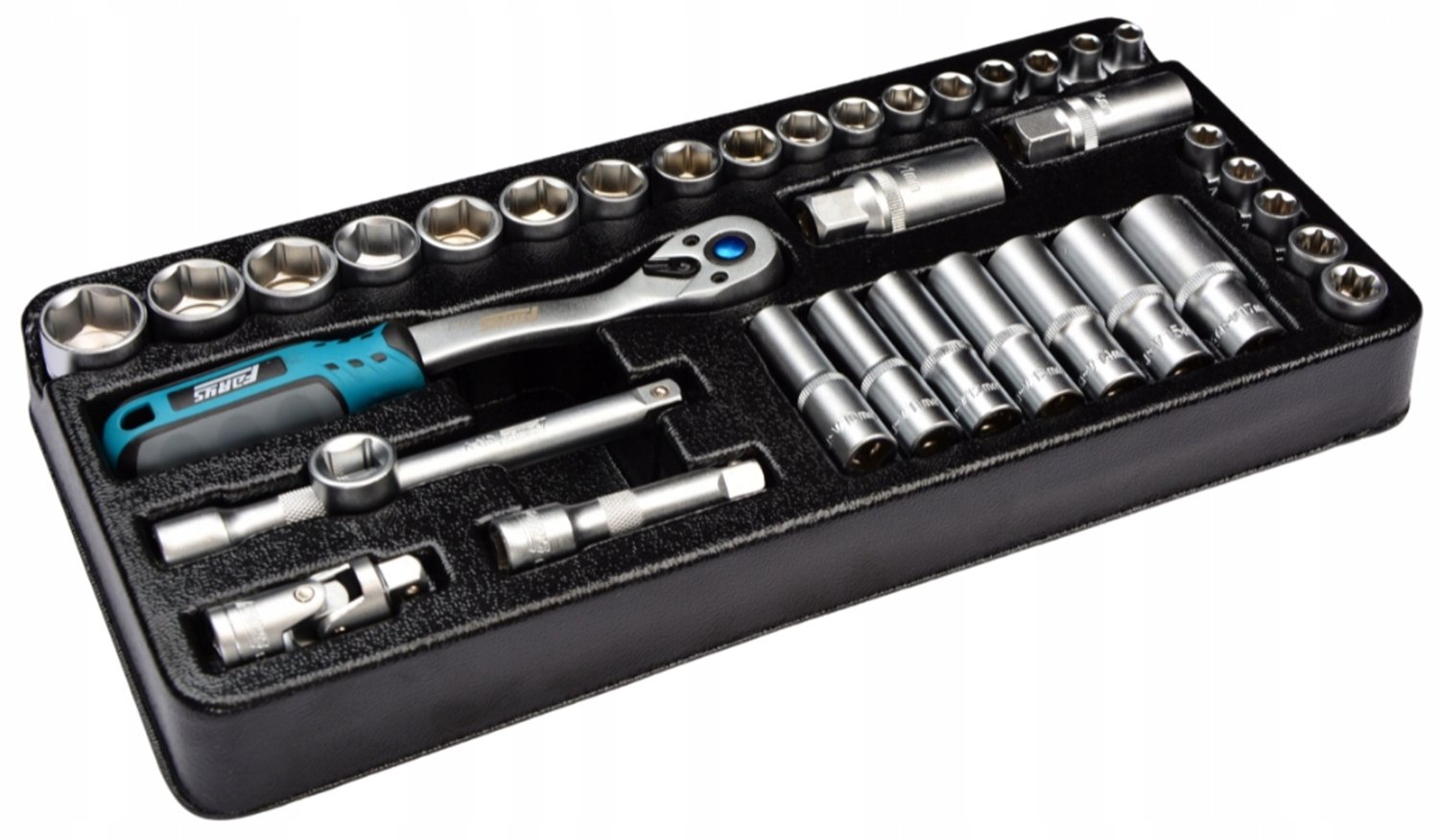 35-delige Dopset met 3/8" Ratel - Inleg voor Gereedschapskast