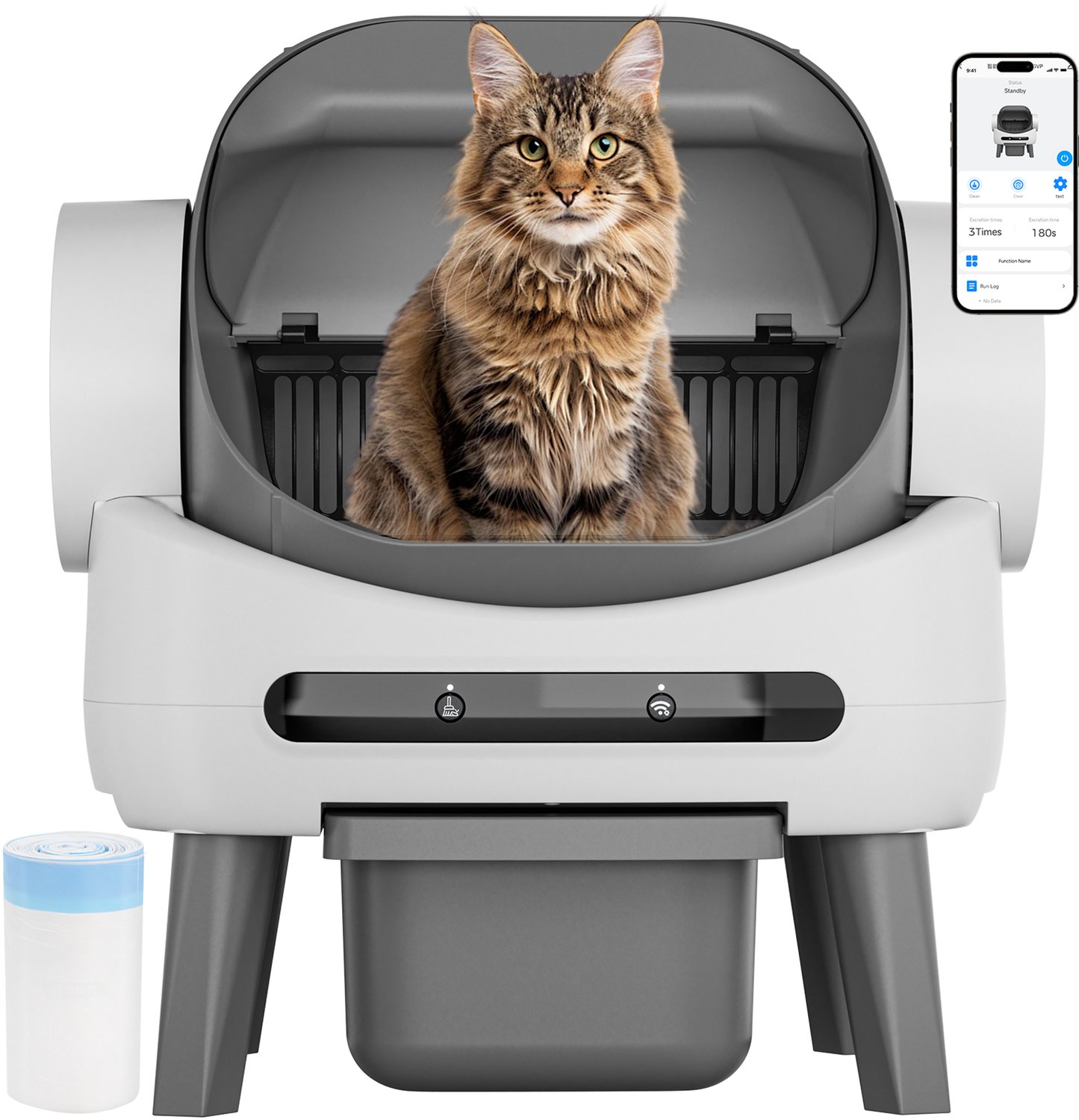 GTPLAYER - Zelfreinigende Kattenbak - 10L App Besturing met Display - Stil