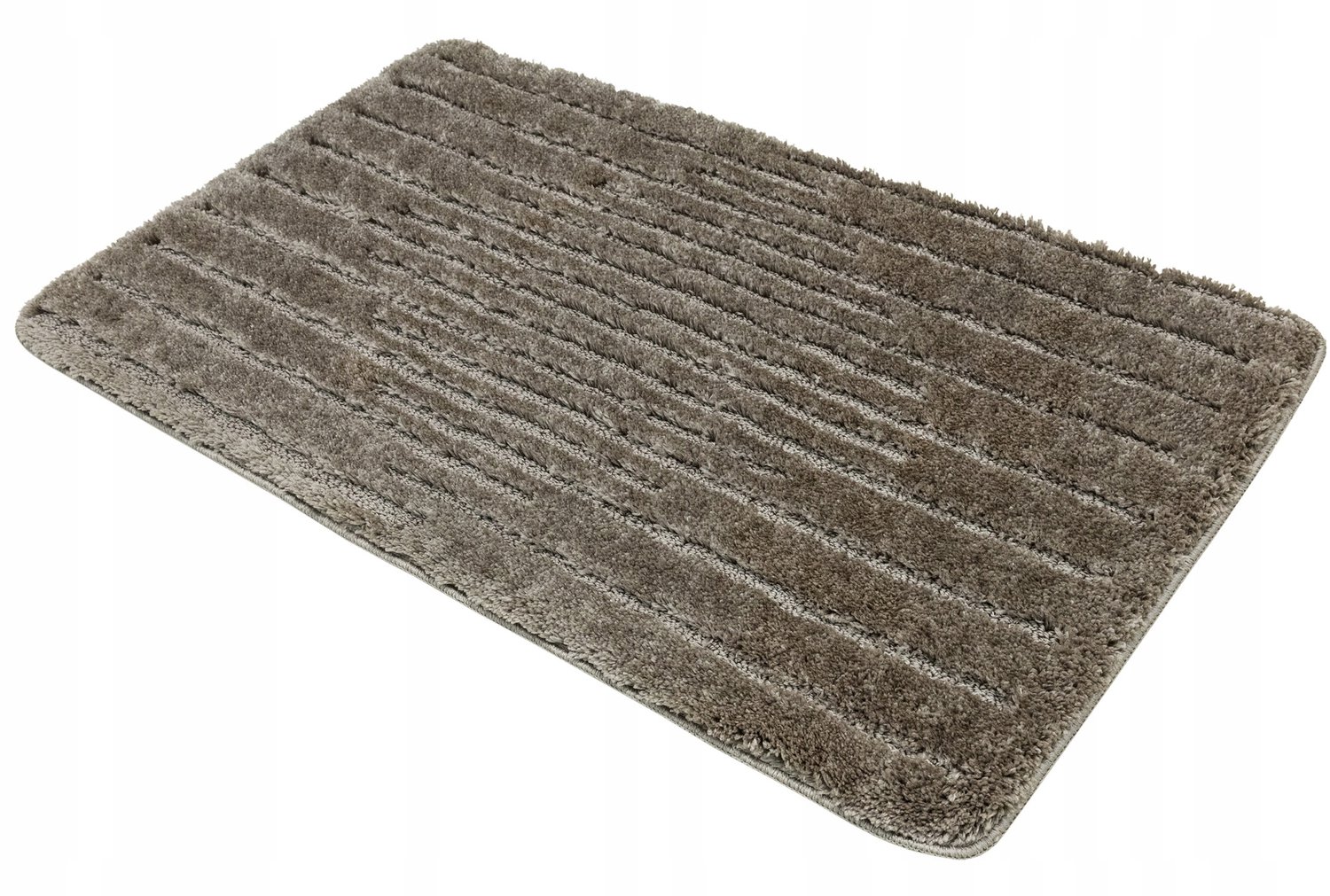 Badkamerkleed Antislip Line Grijsbeige Zacht 60x100 cm