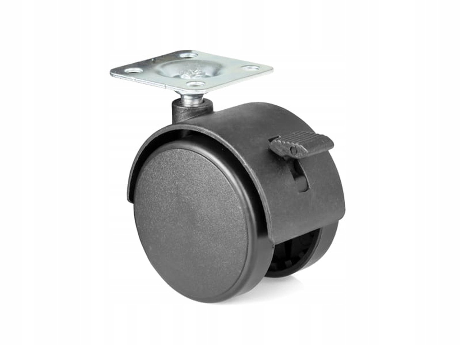 50mm Zwenkwiel met Plaat & Rem - Metaal - 1 Stuk
