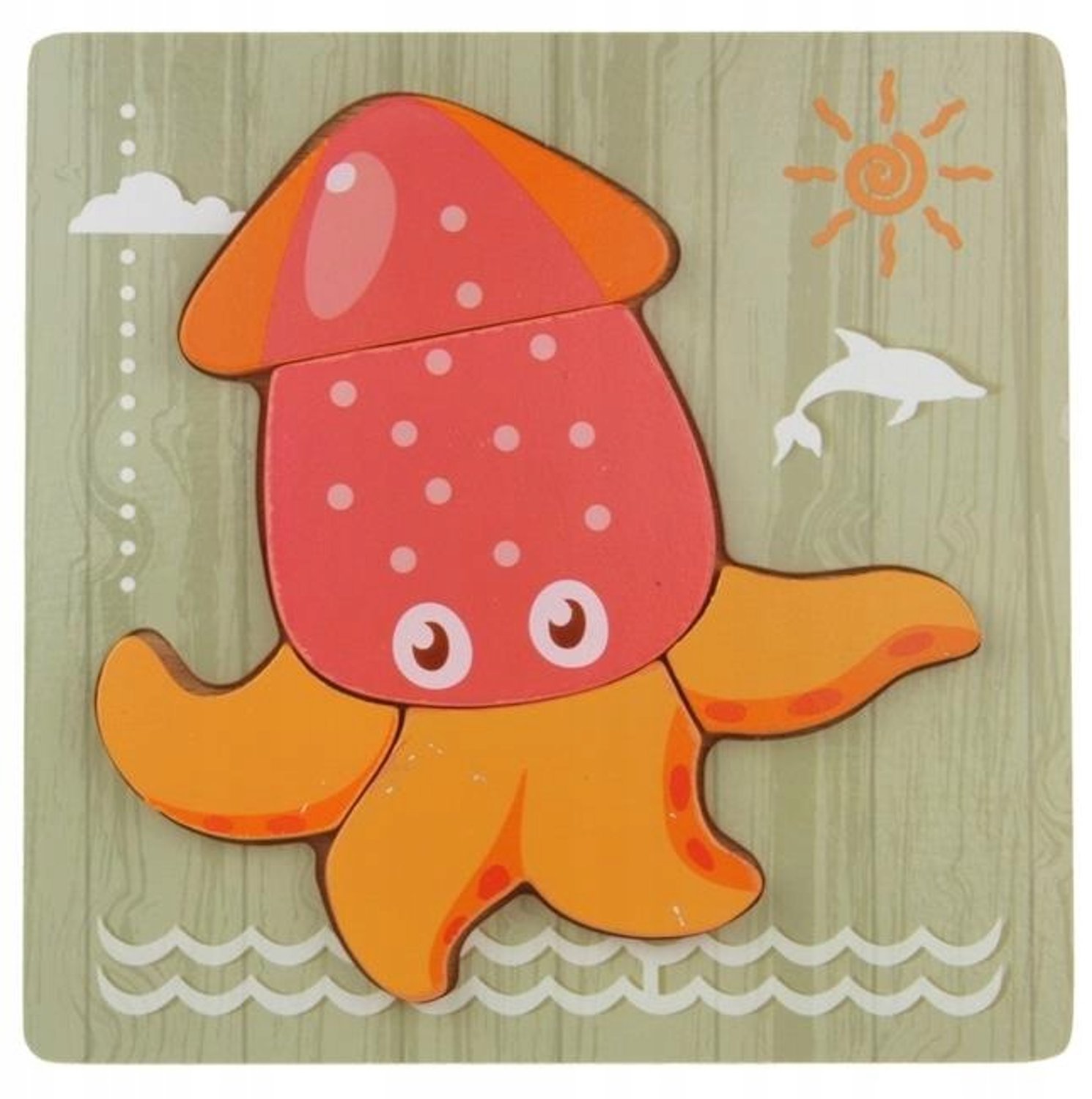 Houten Educatieve Puzzel - Zeedier