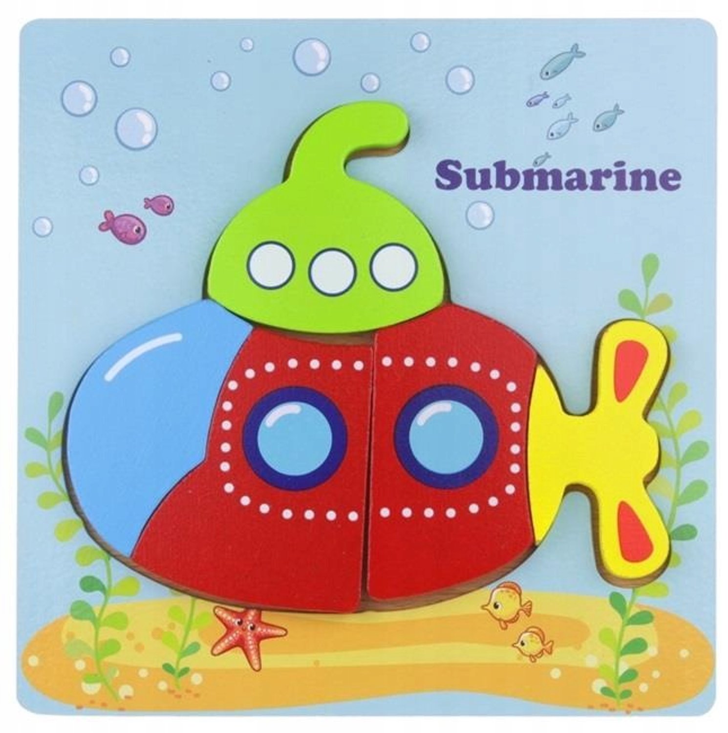 Houten Educatieve Puzzel - Onderzeeër