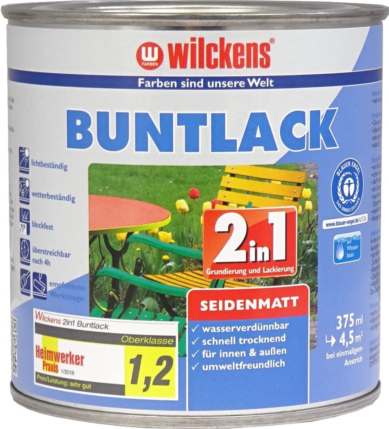 Wilckens Aflak Zijdeglans Acryl RAL 9005 0,375 L