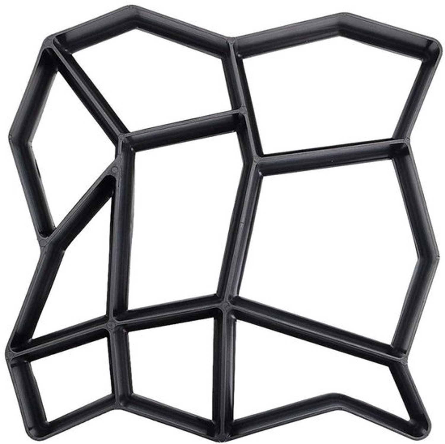 Betonmal voor tuinpaden - Stoeptegelmal - padmaker - Voor het aanleggen van terrassen - Herbruikbaar kunststof - 36x36cm - Zwart