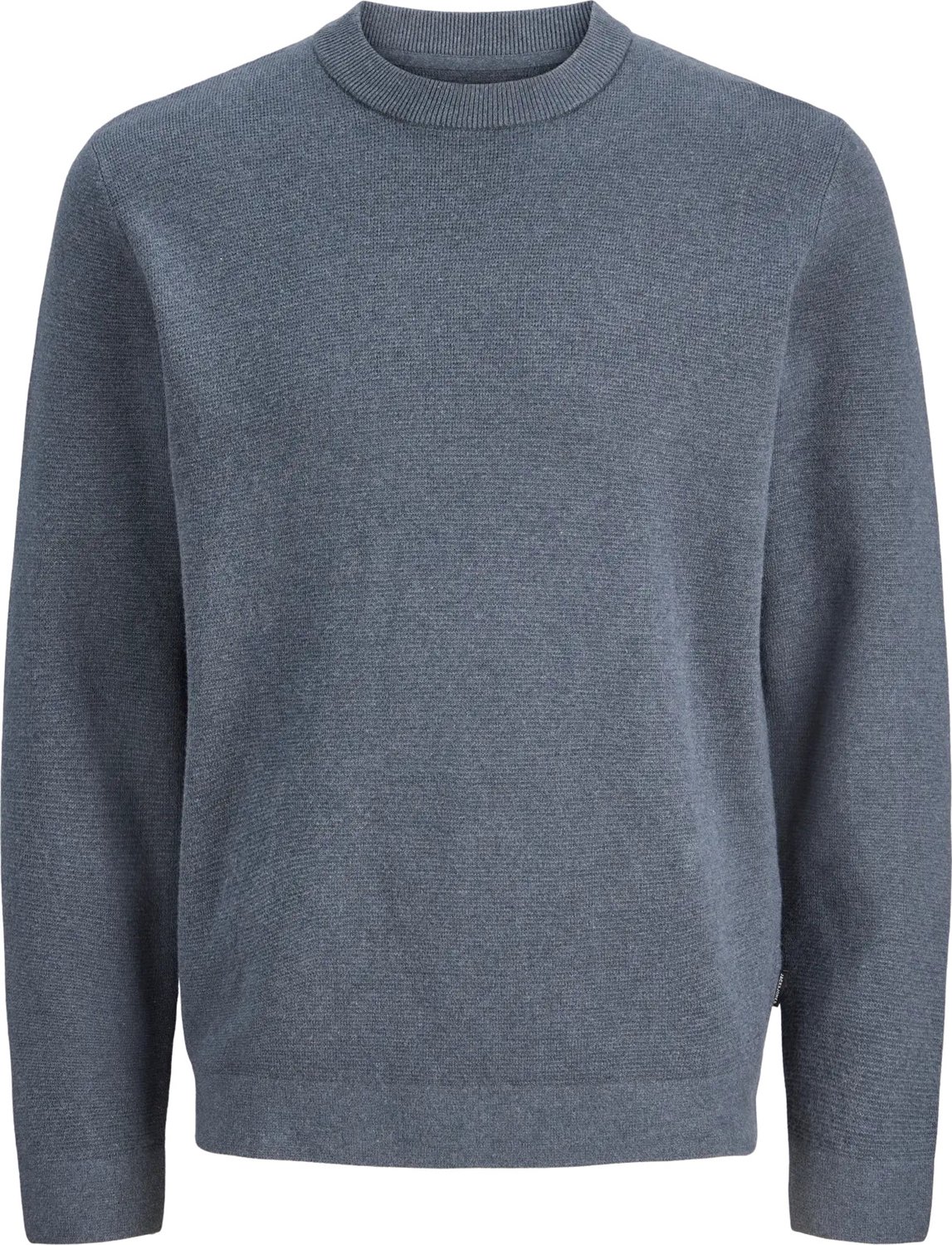 JACK & JONES Milano stitch knit crew neck regular fit - heren pullover katoen met O-hals - blauw (turbulence melange)
