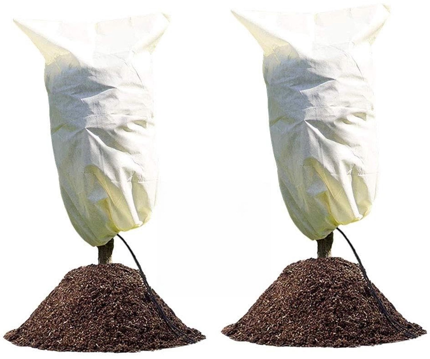 Famanu - Plant Fleece Vorstbescherming Cover - Bescherming voor potplanten tegen kou en weer - Wit 2 stuks