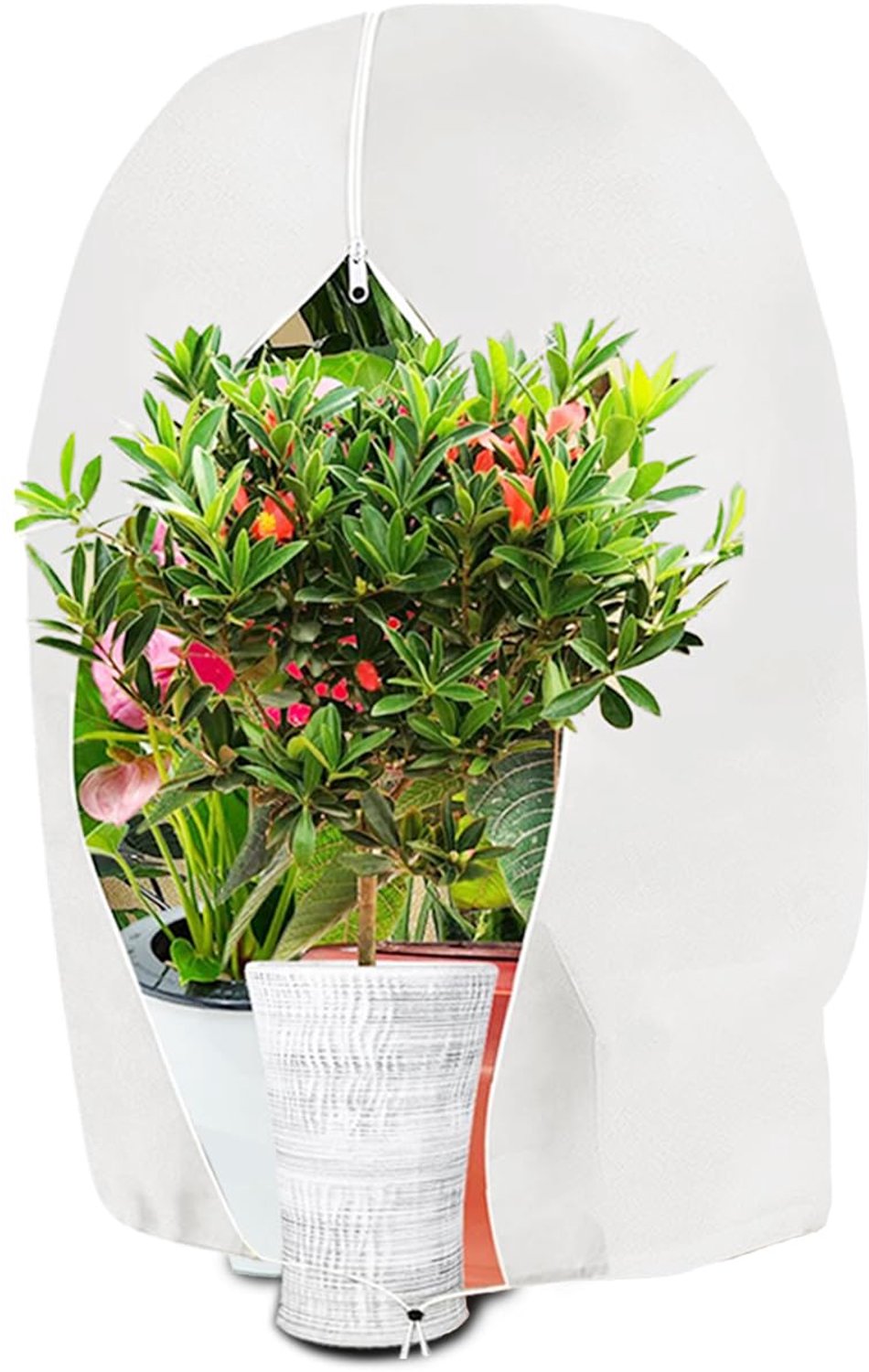 Famanu - Winterbescherming voor planten - Bescherming tegen vorst - Herbruikbaar en ademend - Wit 1 stuk