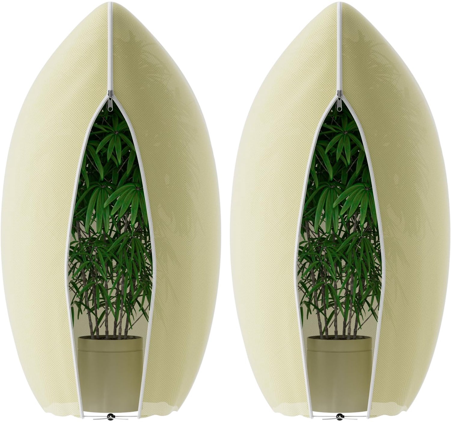Famanu - Winterbescherming voor planten - Bescherming tegen vorst - Duurzaam vliesstof - Groen 2 stuks