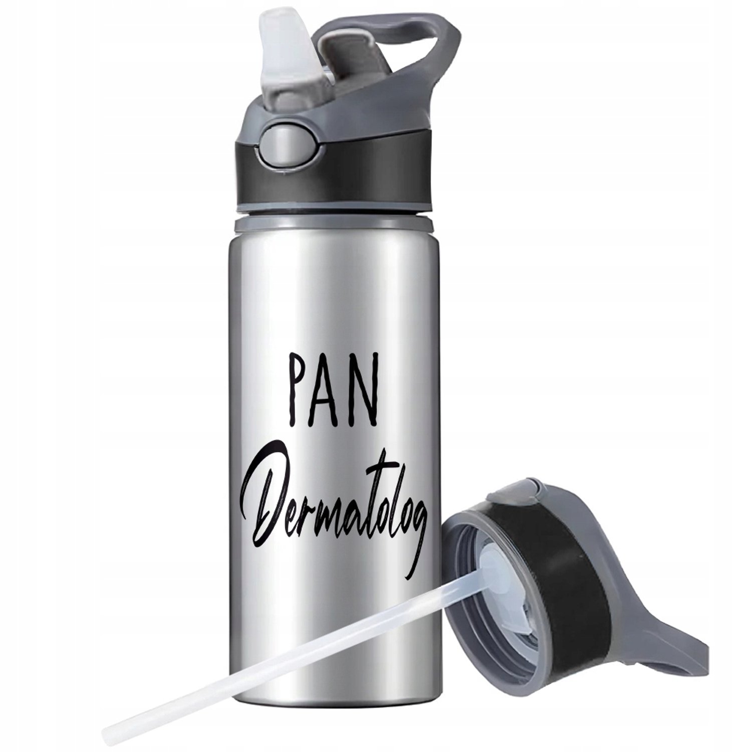 Aluminium Sport Bidon met Rietje en Handvat - 650ml