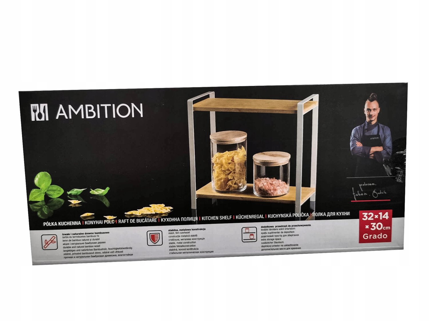 Ambition Grado Bamboe Keukenrek 32x14x30cm