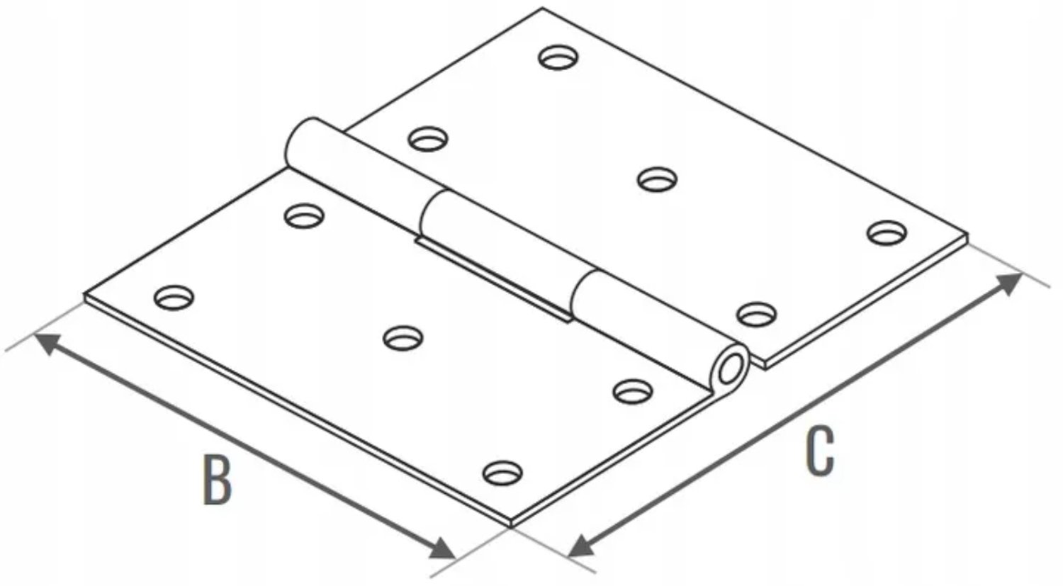 Bouwscharnier Poort Scharnier Geel Verzinkt 80x80 mm