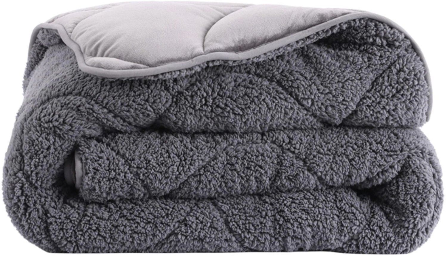 SlaapLuxe Dekbed Zonder Overtrek Grijs - Velvet & Teddy 2-in-1 - All Year Comfort-Lits-Jumeaux (240x220 cm)