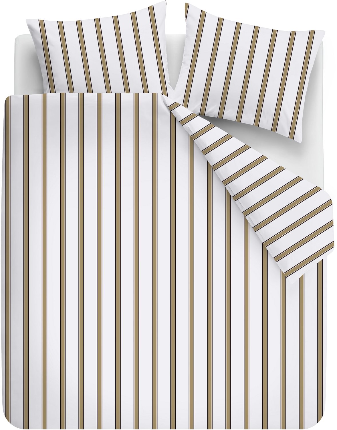 Vtwonen Fun Stripe dekbedovertrek - Tweepersoons - 200 x 220 cm - Zand