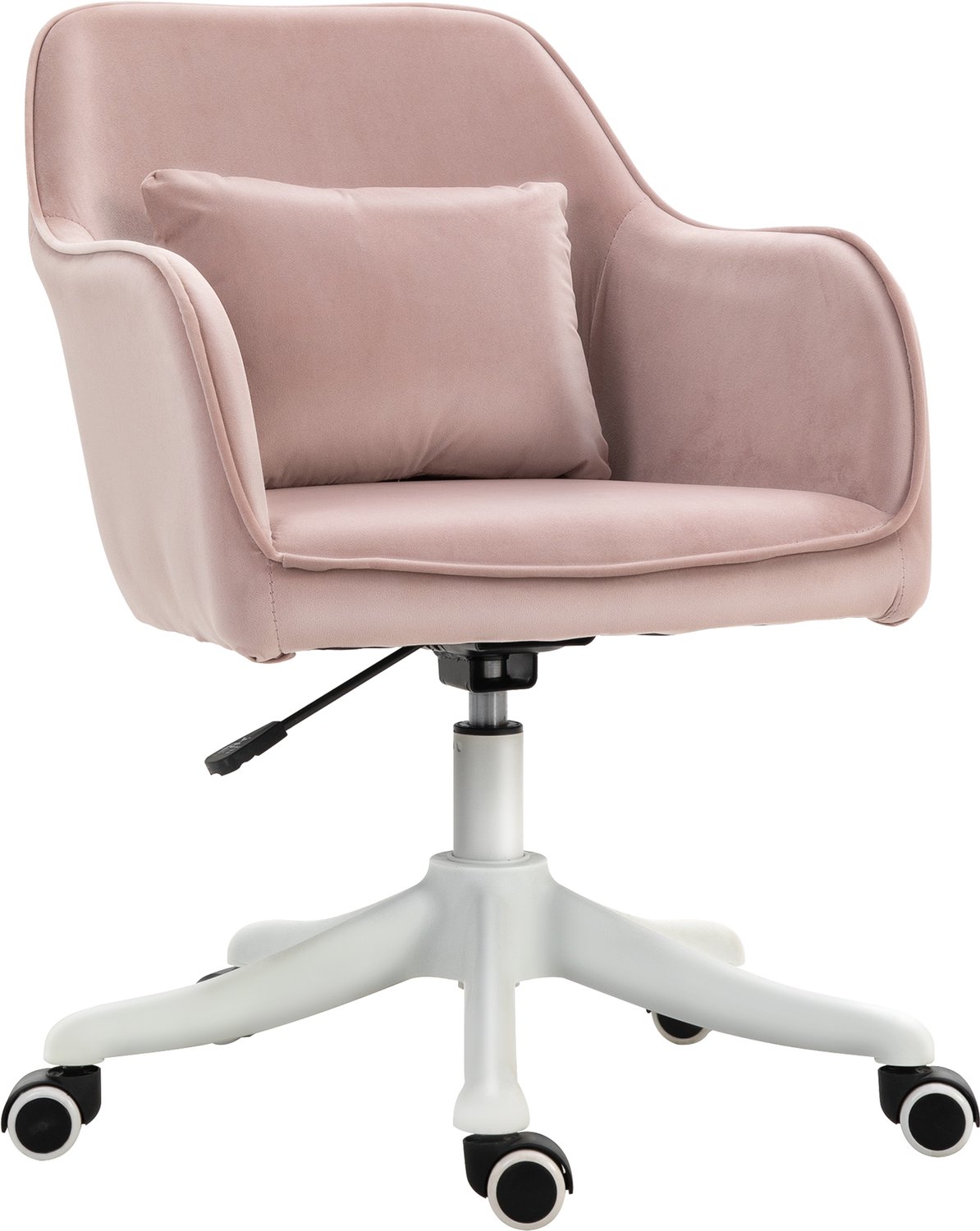 Vinona Bureaustoel - Met massage-lendenkussen en USB-aansluiting - In hoogte verstelbaar - Stoffen bekleding - 57 x 70 x 78-86 cm - Roze